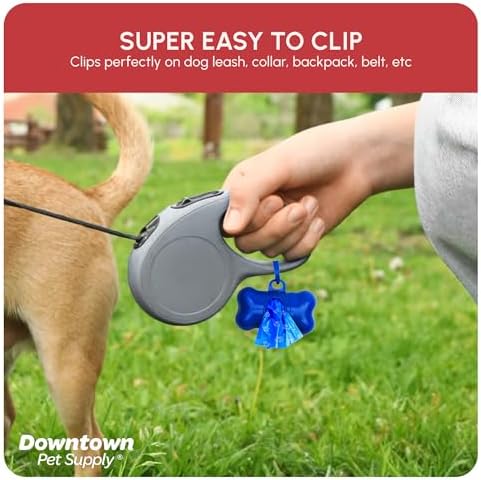 Downtown Pet Supply Poop Bags for Dogs with Dispenser, 1000 Count - Leak-Proof Dog Waste Bags and Bone-Shaped Dog Poop Bags Holder for Leash - Rainbow with Paw Prints, 12.5" x 8.5" - Image 4