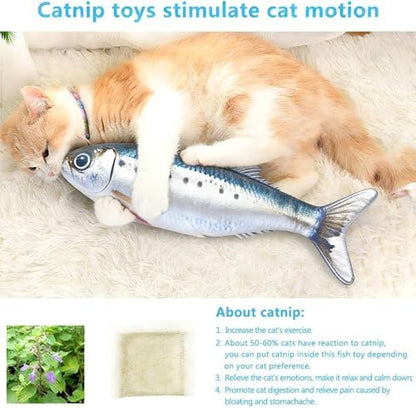 2 Packs Cat Toys Floppy Fish with Catnip, Realistic Moving Cat Fish Toy - Image 3