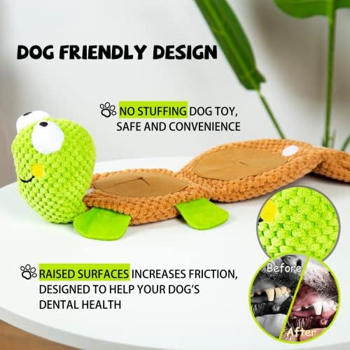 lilfrd Dog Puzzle Enrichment Toy, Squeaky Crinkle Plush Turtle Puppy Toy - Image 4