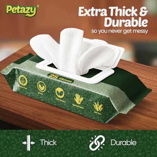 Petazy Pet Glove Wipes for Dogs & Cats - Paws, Ears & Butt Cleaning, 50 pk - Image 7