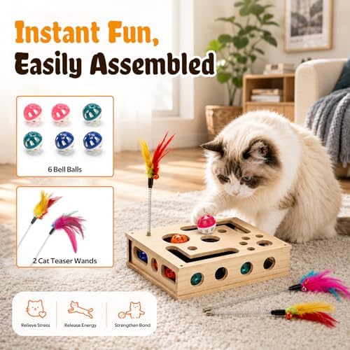 Cat Toys for Indoor Cats - Interactive Box Puzzle Toy Nail File Scratcher - Image 3