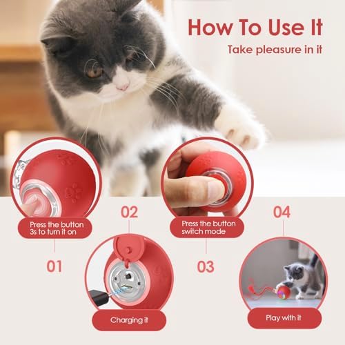 Interactive Cat Toys for Bored Indoor Cats - Motion Activated, RGB Lighting, 2 Speed Settings & 3 Modes - for Cats & Kittens! - Image 4