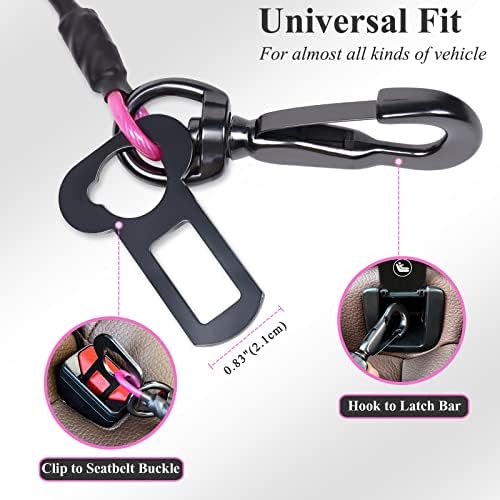 VIVAGLORY Dog Seatbelt Tuffbelt Dog Car Harness, L, Pink - Image 3
