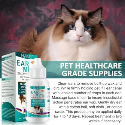 Ear Mites Clean for Dogs & Cat - with Aloe Vera, Fast-Acting 0.75oz - Image 3