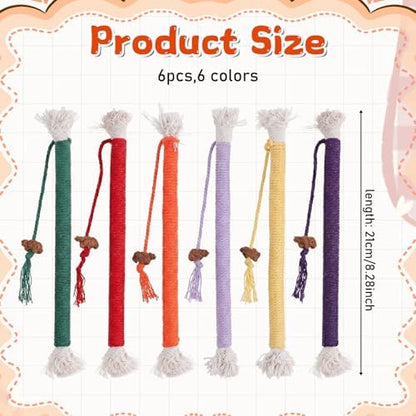 Jeffdad 6 Pcs Cat Toys Chew Ropes, Interactive Kitten Teething Toys - Image 2