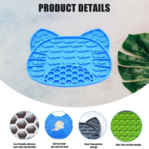 Lick Mat for Dogs and Cats, Anxiety Relief Licking Pad, Boredom Reducer, Snuffle Mat, Keeps Pets Busy, Perfect for Bathing and Grooming, 1 Pack (1Pack Light Blue) - Image 3