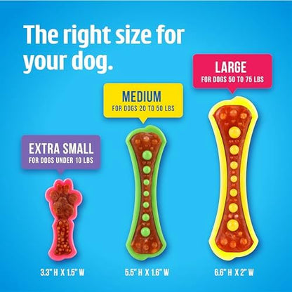 Hartz Chew 'n Clean Dental Duo Dog Treat & Chew Toy, Color Varies, Medium, 3 Pack - Image 4