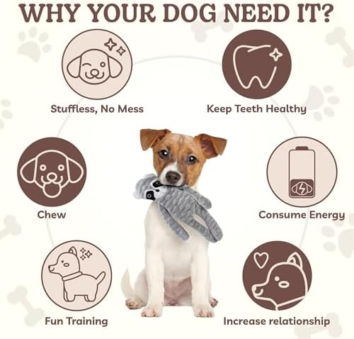 SHARLOVY No Stuffing Dog Toys 5 Pack, Crinkle Interactive Dogs Toy for Boredom, Puppy Toys for Teething to Keep Them Busy, Cute Squeaky Dogs Toy for Small, Medium, and Large Breed - Image 5