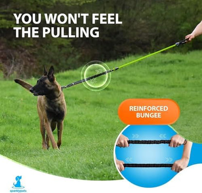 SparklyPets Heavy Duty Bungee Rope Leash (Green, 5.5 Ft Bungee Leash) - Image 4