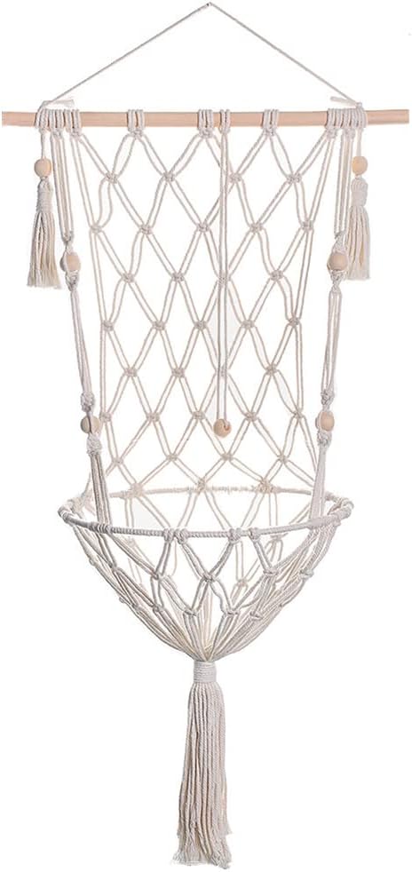 Macrame Cat Hammock - Handwoven Hanging Bed Swing for Small & Large Indoor Cats - Boho Wall Decor