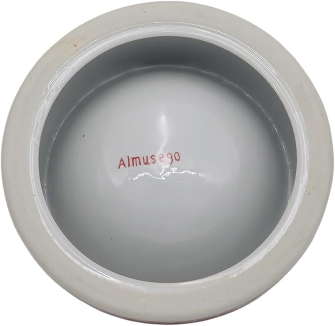 Aimusego 25 FL OZ / 3.2 Cups Handpainted Ceramic Dog Bowl, Purple and White Chinoiserie Floral Vintage Cute Heavy Duty Non-Slip Pet Feeding Dish for Medium Dogs-Dishwasher, Microwave Safe