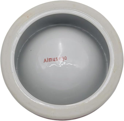 Aimusego 25 FL OZ / 3.2 Cups Handpainted Ceramic Dog Bowl, Purple and White Chinoiserie Floral Vintage Cute Heavy Duty Non-Slip Pet Feeding Dish for Medium Dogs-Dishwasher, Microwave Safe
