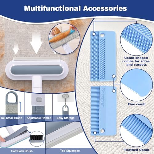Carpet Rake for Pet Hair Removal: Adjustable 54" Handle No Bending - Image 4
