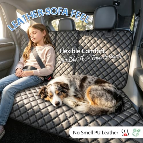 Car Rear Seat Protector, PU Leather Dog Bench Seat Cover for Back Seat - Image 7