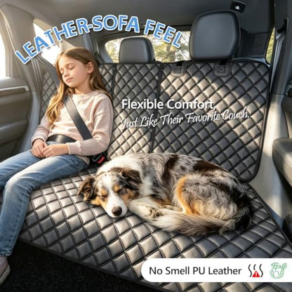 Car Rear Seat Protector, PU Leather Dog Bench Seat Cover for Back Seat - Image 7
