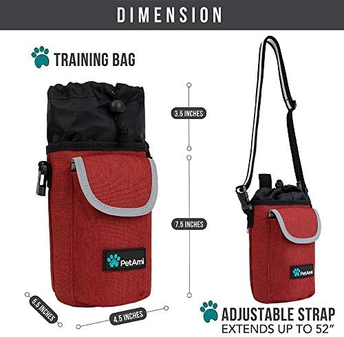 PetAmi Dog Treat Pouch, Large Hands-Free Training Bag, Red - Image 6