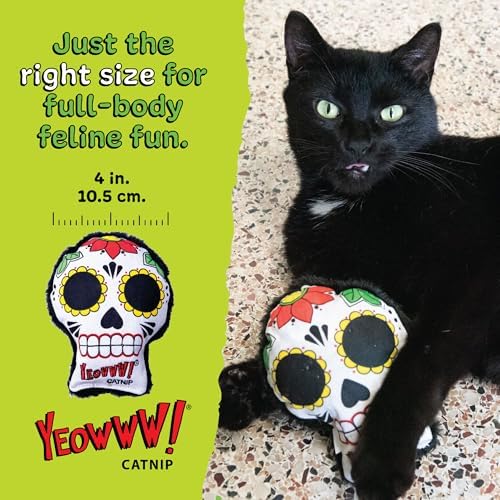 Yeowww! Catnip La CAT-rina Toy for Cats - Día de Los Muertos Design - Made in the USA - Stuffed with Organically Grown Catnip - Image 4