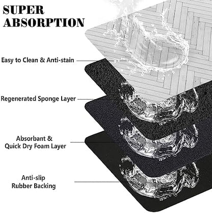 Dog Food Mats for Floors Absorbent, Pet Cat Food Mat - Quick Dry Dog Bowl Mats for Food and Water, Eco-Friendly Boho Pet Supplies 12" x 20" - Image 3