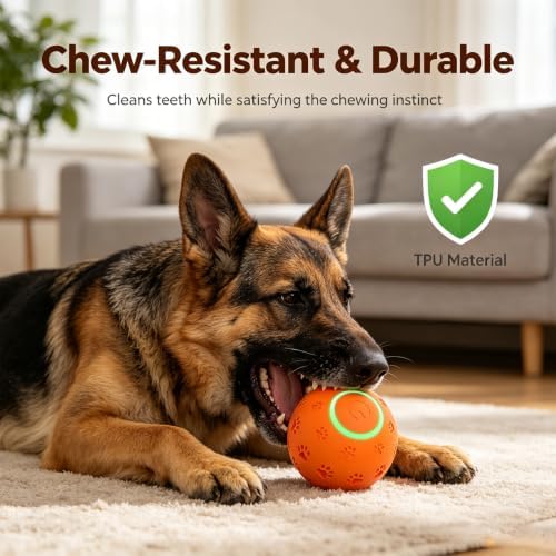 Interactive Dog toys, Smart Dog ball, E-TPU Material Automatic Moving, Bouncing, Vibrating ball Durable Duraspin Design for Aggressive Chewers.Keeps Dogs Busy and Entertained.Suitable for all dogs - Image 5