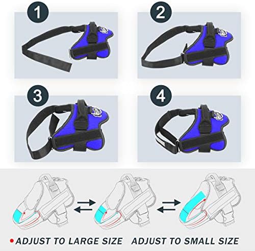 Dog Harness, No-Pull Reflective Dog Vest, Breathable Adjustable Pet Harness with Handle for Outdoor Walking - No More Pulling, Tugging or Choking (Blue, XL) - Image 3