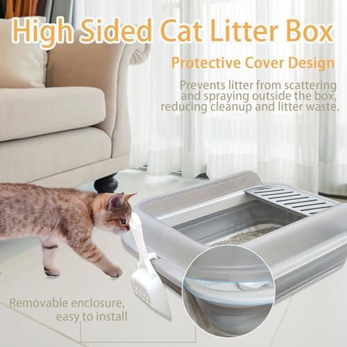 Collapsible Kitten Litter Box Low Entry Small Cat Litter Box L - Image 3
