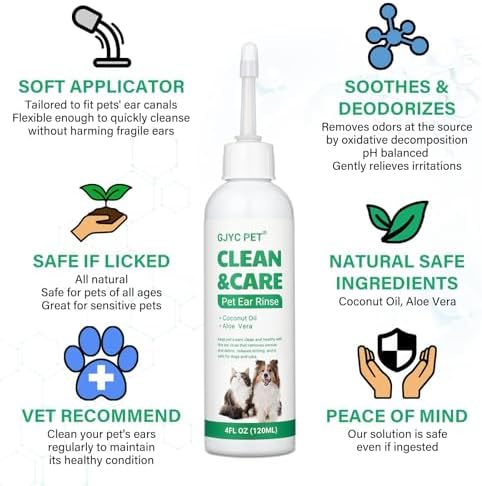Ear Cleaner for Dogs and Cats with Flexible Long Tube- Ear Infection Treatment, Deep Canal Solution for Ear Mites, Infections, Itch, Wax & Smell, Safe Aloe Vera Formula, 4 oz - Image 6