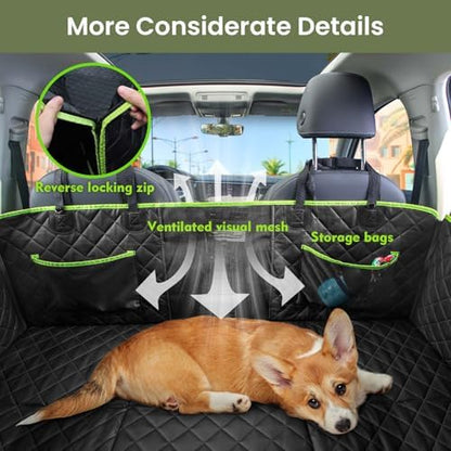 Dog Car Seat Cover for Back Seat, Waterproof Leather Fabric Back Seat Extender for dogs 52.4 * 24.4in, Foldable in The Car, Hard PVC Panels Bottom Support to 330 lbs, for Cars/Mid-Size SUV/Small Truck - Image 6