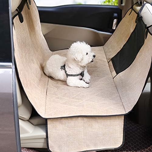 VIVAGLORY Dog Seat Cover Dog Hammock, Large, Heather Khaki by VIVAGLORY