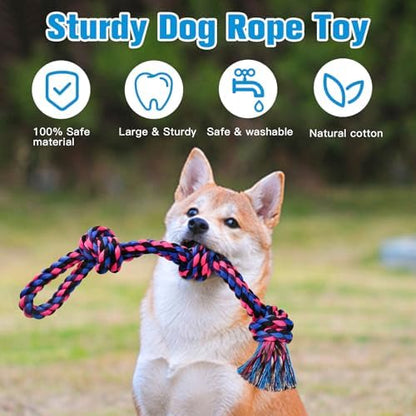 UPSKY Dog Rope Toys 2 Nearly Indestructible Dog Toys, Dog Toy for Medium to Large Breed, Dental Cleaning Chew Toys, Dog Tug Toy for Boredom, Dog Teething Toys, Dog Rope Toy for Aggressive Chewers - Image 3