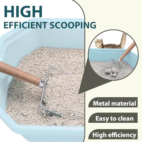 Cat Litter Scoop, Kitty Metal Scooper with Hook and Hole, Non Stick - Image 5