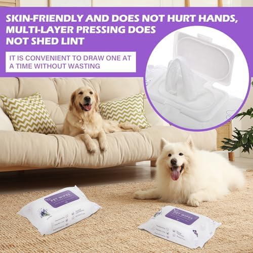 Treela 10 Pack Dog Pet Wipes, 80 Count Paws Body, Lavender - Image 5