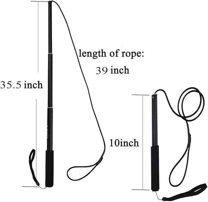 Interactive Dog Toys - Extendable Flirt Pole with 2pcs Braided Rope Tugs for Dog Outdoor Entertainment, Train and Exercise, Blue, Size L