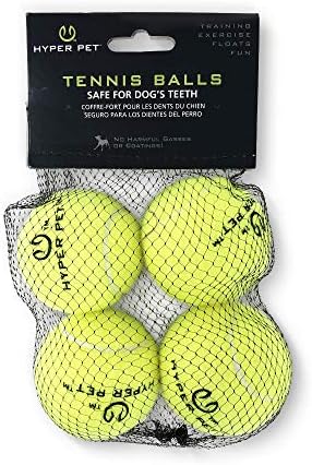Hyper Pet Tennis Balls for Dogs, Pet Safe Dog Toys for Exercise and Training, Pack of 4, Green by HyperPet
