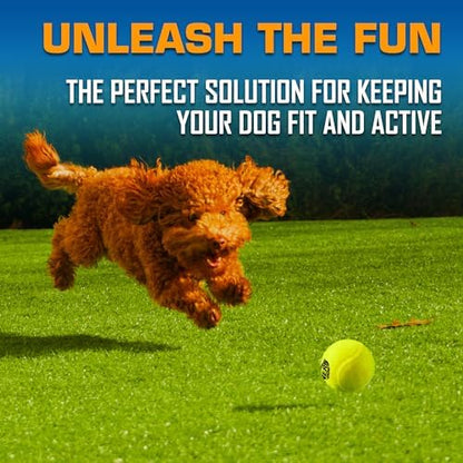 Nerf Dog Tennis Ball Blaster Dog Toy Gift Set, Tennis Ball Dog Fetch Toy Launches up to 50 ft, Dog Ball Thrower for All Breeds Includes Translucent Blue Tennis Ball Launcher and 3 Dog Tennis Balls - Image 3