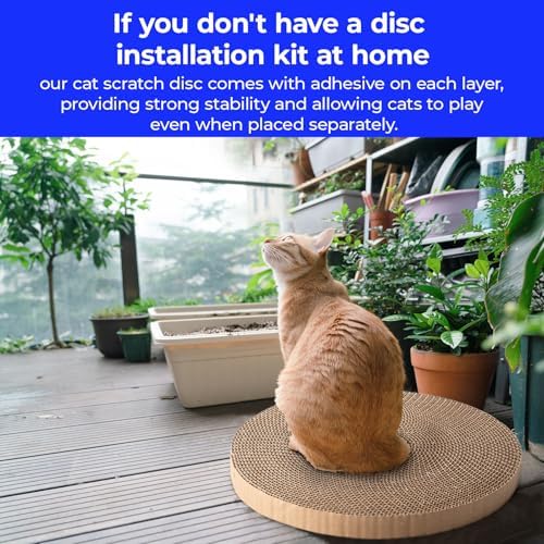 Round cat Scratcher Refill, 10 inch Diameter, 7/8 inch Thickness Scratcher Replacement Pads, Scratching Board Circle, Scratch pad, scratchers for Indoor Cats (3pcs) - Image 5
