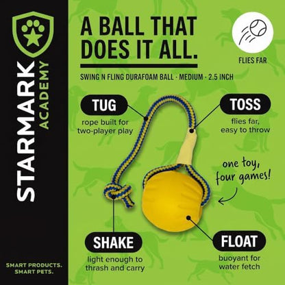 Starmark Swing 'n Fling DuraFoam Ball Dog Toy Medium - Image 4