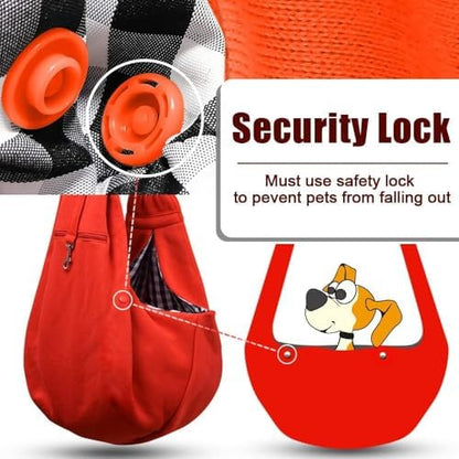 Tomkas Small Dog Cat Sling Carrier Puppy Purse Travel Wrap Soft Crossbody Pet Bag (Red, M - Zip Pocket & Classic Strap) - Image 4