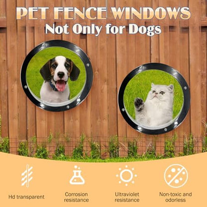 Hamiledyi 2 Pack Dog Fence Window, 12.4" Acrylic Dome Window Clear Bubble Peek Window, Dog Playground Window Pet Bubble Window, Doggie Fence Window Relieves Stress, Reduced Barking for Dog Cat - Image 4