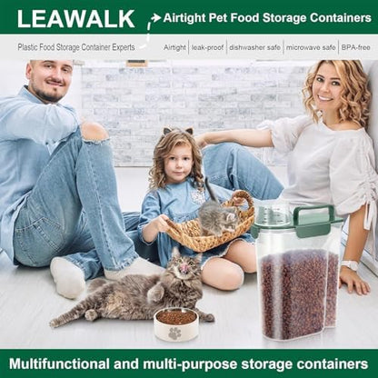 LEAWALK 5-7Lbs Cat Dog Storage Container, Portable Pet Food Containers with Upgraded Large Spout and Cup, Small Animal Kibble Dispenser for Bird Seed, Oatmeal, Rice, Flour, Brown Sugart-Dark Green - Image 6