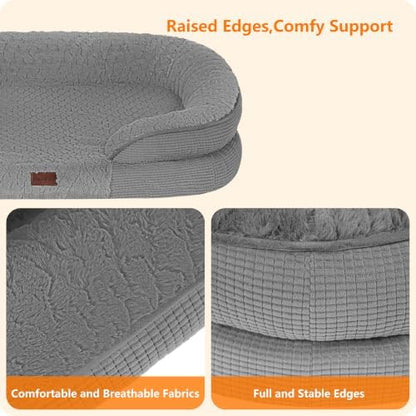 Dwanton Orthopedic Waterproof Medium Dog Bed Sofa, Gel Memory Foam, 36" - Image 5
