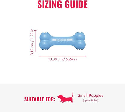 KONG Puppy Goodie Bone - Stuffable Toy for Small Puppy - Natural Rubber Chew for Puppies - Toy for Teething - for Small Puppies - Blue
