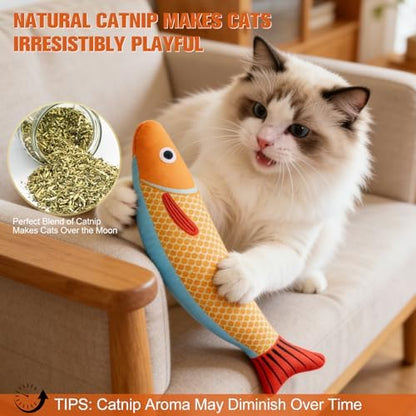 Catnip Toys for Cats Indoor, Cat Kicker Toy 3 Pack Plush Fish with Crinkle Sound, Interactive Kitten Toys for Boredom Relief, Soft Durable Cat Chew Toys for Indoor Cats and Kittens - Image 5