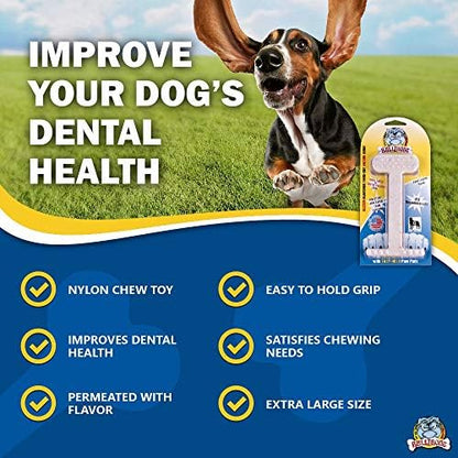 Bullibone Nylon Dog Chew Toy for Aggressive Chewers - Dental Hygiene Bone with Bacon Flavor, Durable Tough Chew Toys for Extra Large Dogs, Indestructible Dog Bone - Single - Image 4