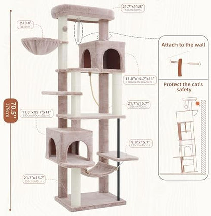 Gitelsnour Cat Tree, Cat Tower with Sturdy Steel Tube, Large Perch GCT024MU - Image 7