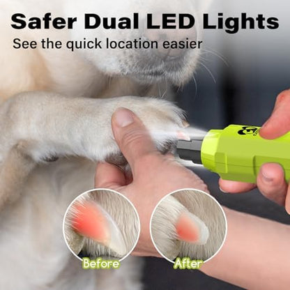 Casfuy 6-Speed Dog Nail Grinder - Newest Enhanced Pet Nail Grinder Super Quiet Rechargeable Electric Dog Nail Trimmer Painless Paws Grooming & Smoothing Tool for Large Medium Small Dogs (Green) - Image 3
