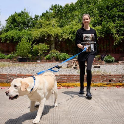 6 FT Blue Nylon Reflective Dog Leash for Medium Dogs with 2 Padded Handle - Image 6