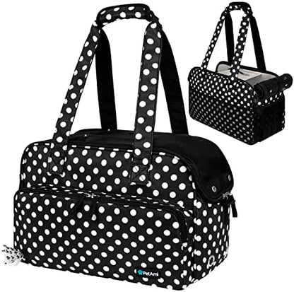 PetAmi Small Dog Purse Carrier, Airline Approved Soft Sided Tote, Polka Dot by PetAmi
