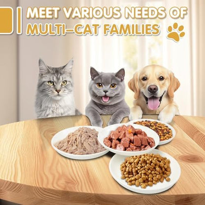 6 Pack Cat Food Bowl, Ceramic Cat Bowls, Anti Whisker Fatigue Cats Bowl Set - Image 4
