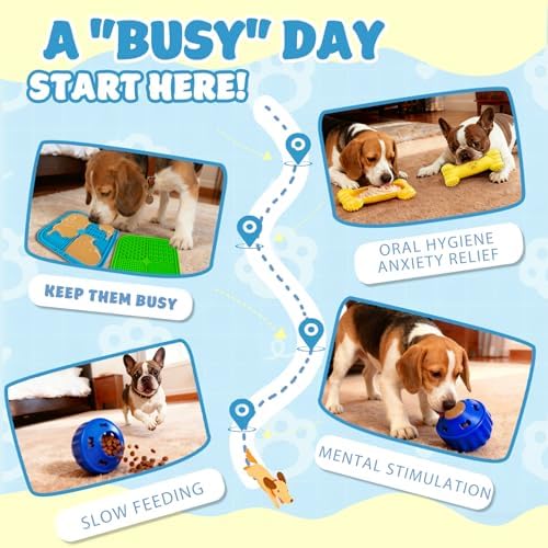 6 Value Pack Enrichment Toys for Dogs Lick Mat, Frozen Bone Power Chew & Frozen Dog Puzzle Toy, Treat Dispensing Slow Feeder Dog Enrichment Toys to Keep Them Busy for Stimulating & Cognitive Toys - Image 3
