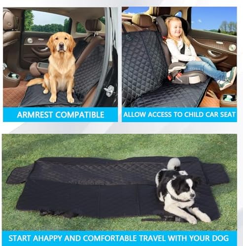 Dog Car Seat Cover for Back Seat Pet Cover for Dogs Waterproof Car Seat Protector Bench Seat Cover, Scratchproof Nonslip Durable Car Seat Covers for SUV,Truck &Cars (Standard Size:52W*48L) - Image 3